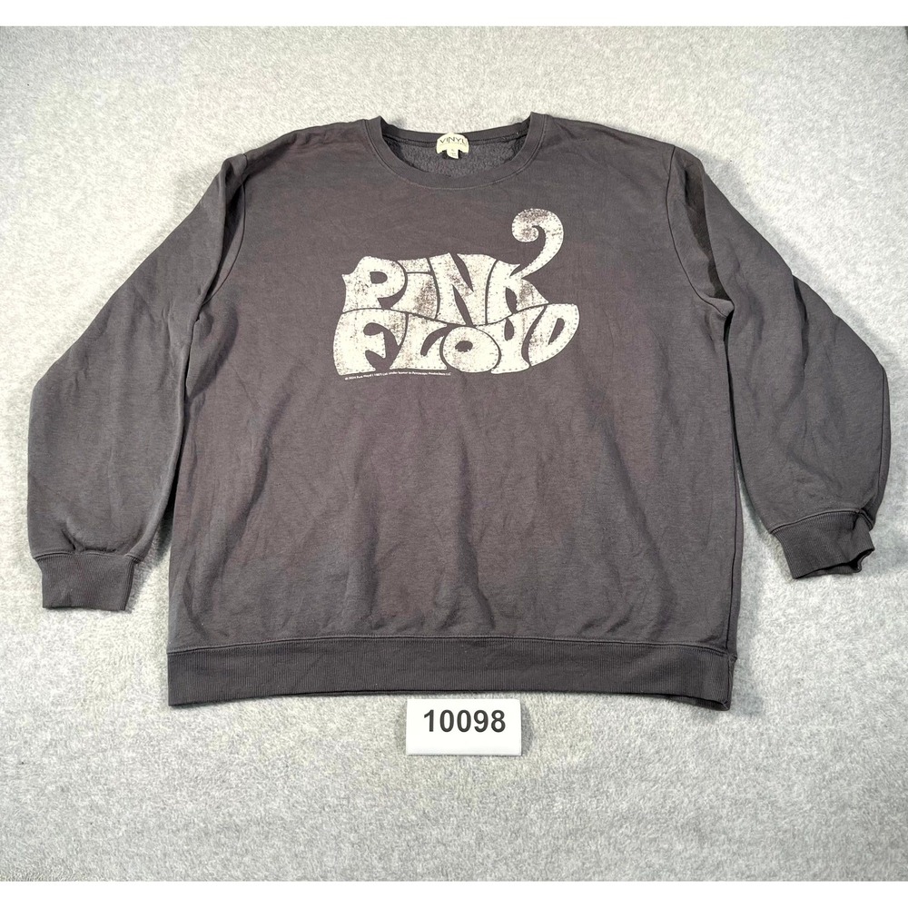Vinyl Threads Sweatshirt Womens XL Black Fleece Crew Neck Pink Floyd Graphic